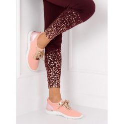 Buty sportowe różowe ANESSA. Różowe buty sportowe damskie FunKee.pl, bez wzorów, ze skóry, sportowe. Za 55,99 zł.
