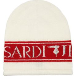 Trussardi Jeans Czapka Biały. Białe czapki damskie Trussardi Jeans, bez wzorów, z poliesteru. Za 180,95 zł.