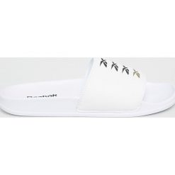 Reebok Classic - Klapki. Białe kapcie męskie Reebok Classic, bez wzorów, z materiału. Za 119,90 zł.