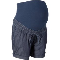 Szorty dżinsowe ciążowe bonprix ciemnoniebieski. Niebieskie szorty damskie bonprix, z jeansu. Za 99,99 zł.