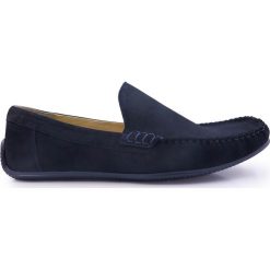Granatowe nubukowe mokasyny męskie T89. Buty wizytowe męskie Faber - Obuwie męskie, ze skóry, bez zapięcia. W wyprzedaży za 225,00 zł.
