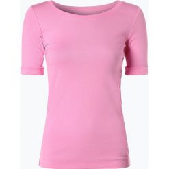 Marc Cain Sports - T-shirt damski, różowy. Różowe t-shirty damskie marki Marc Cain Sports, prążkowane, klasyczne, z klasycznym kołnierzykiem. Za 299,95 zł.