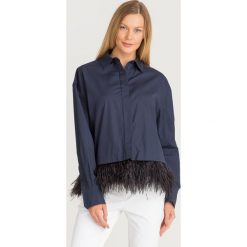 KOSZULA AGEVOLE Sportmax Code. Niebieskie koszule damskie Sportmax Code, na imprezę, bez wzorów, z bawełny, z włoskim kołnierzykiem, bez rękawów. Za 930,30 zł.