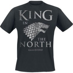 T-shirty męskie z nadrukiem: Gra o Tron House Stark – King In The North T-Shirt czarny