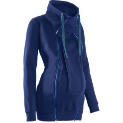 Bluza ciążowa rozpinana, z wstawką niemowlęcą na nosidełko bonprix kobaltowy. Niebieskie bluzy ciążowe marki bonprix. Za 149,99 zł.