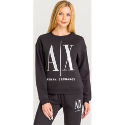BLUZA Armani Exchange. Czarne bluzy damskie Armani Exchange, s, z haftami, z bawełny, bez rękawów, bez kaptura. Za 379,00 zł.