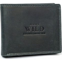 PORĘCZNY PORTFEL ALWAYS WILD | SKÓRA NATURALNA | N992-MHU BLACK. Czarne portfele męskie ALWAYS WILD, bez wzorów, ze skóry. Za 47,90 zł.