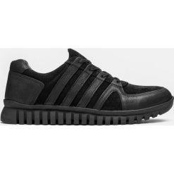 Czarne sneakersy męskie. Czarne sneakersy męskie marki Kazar, bez zapięcia. Za 429,00 zł.