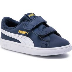Sneakersy PUMA - Smash V2 Buck V Inf 365184 22 Peacoat/Puma White/Dandelion. Niebieskie trampki chłopięce Puma, bez wzorów, ze skóry ekologicznej, na rzepy. Za 149,99 zł.