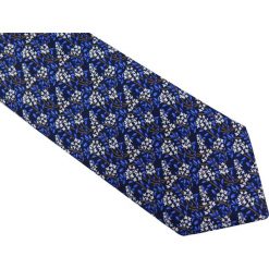 Granatowo-niebieski krawat w białe kwiaty D47. Niebieskie krawaty męskie Modini Moda Męska, na co dzień, w kwiaty, z tkaniny, casualowe. Za 49,50 zł.