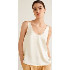 Mango - Top Yellow. Żółte bluzki damskie marki Mango, s, bez wzorów, z poliesteru, z okrągłym kołnierzem. Za 119,90 zł.
