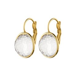 Kolczyki damskie: Kolczyki w kolorze złotym z kryształem Swarovski