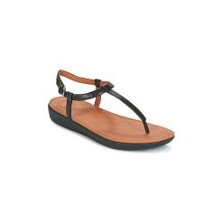 Japonki FitFlop TIA TOE THONG SANDALS. Czarne klapki damskie marki FitFlop, bez wzorów, bez obcasa. Za 479,00 zł.