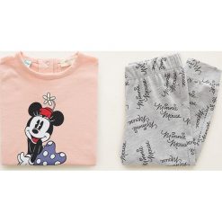 Mango Kids - Piżama dziecięca Bow 80-104 cm. Różowe piżamy dziewczęce Mango Kids, z nadrukiem, z bawełny, z długim rękawem. W wyprzedaży za 49,90 zł.