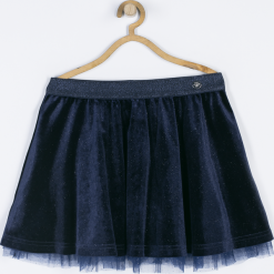 Spódnica. Niebieskie spódniczki dziewczęce z falbankami ELEGANT JUNIIOR GIRL, z nadrukiem, z gumy. Za 89,90 zł.