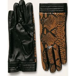 Scotch & Soda - Rękawiczki skórzane. Pomarańczowe rękawiczki damskie Scotch & Soda, bez wzorów, z poliesteru. W wyprzedaży za 179,90 zł.