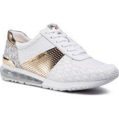 Sneakersy MICHAEL MICHAEL KORS - Allie Trainer Extreme 43T0ALFS1B Opt/plgold. Białe półbuty damskie MICHAEL Michael Kors, na co dzień, bez wzorów, ze skóry ekologicznej, bez obcasa, na płaskiej podeszwie, bez zapięcia. Za 829,00 zł.