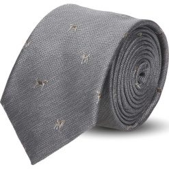 Krawaty męskie: krawat platinum szary classic 218