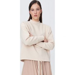 Gładka bluza ze ściągaczem - Beżowy. Brązowe bluzy damskie Sinsay, s, bez wzorów, bez rękawów, bez kaptura. W wyprzedaży za 29,99 zł.