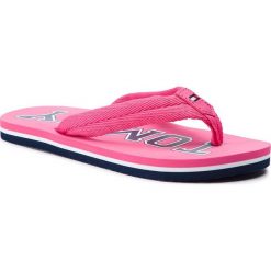 Japonki TOMMY HILFIGER - Varsity Print Flip Flop T3A0-30205-0058 D Fuchsia 313. Różowe sandały dziewczęce TOMMY HILFIGER, z tworzywa sztucznego, bez zapięcia. Za 129,00 zł.