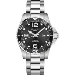LONGINES HydroConquest L3.782.4.56.6. Szare, analogowe zegarki męskie LONGINES, ze stali. Za 6510,00 zł.