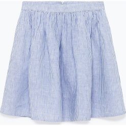 Lniana spódnica "Mukadance" w kolorze błękitno-białym. Niebieskie spódniczki damskie American Vintage, s, w paski, ze lnu, rozkloszowane. W wyprzedaży za 169,95 zł.