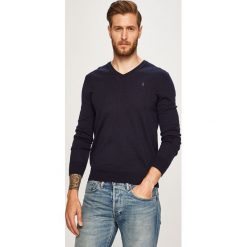 Polo Ralph Lauren - Sweter. Niebieskie swetry męskie Polo Ralph Lauren, xxl, bez wzorów, z wełny, polo, bez kaptura. W wyprzedaży za 499,90 zł.