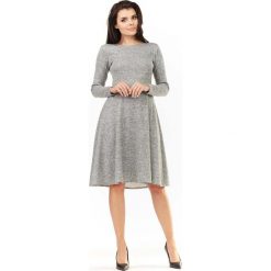 Szara Klasyczna Rozkloszowana Sukienka Melanżowa. Czarne sukienki balowe marki bonprix, do pracy, w paski, moda ciążowa. Za 139,90 zł.