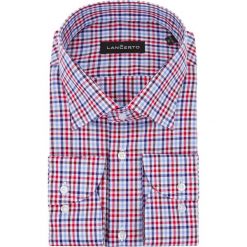 Koszula Mixkolor w Kratę Tracy. Koszule męskie LANCERTO, m, bez wzorów, z bawełny, eleganckie, bez kołnierzyka, bez rękawów. W wyprzedaży za 139,90 zł.