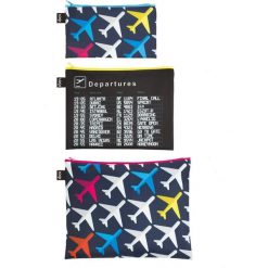 Saszetki Zip Pockets 3 szt. Airport Airplane. Szare saszetki damskie marki LOQI, średnie. Za 63,00 zł.