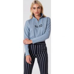 Bluzy damskie: NA-KD Trend Bluza z suwakiem – Blue