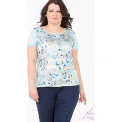 T-shirty damskie: Kwiatowy t-shirt z dżetami Plus