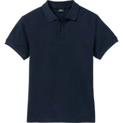 Shirt polo z bawełny pique bonprix ciemnoniebieski. Niebieskie koszulki męskie bonprix, xl, bez wzorów, z bawełny, bez rękawów. Za 37,99 zł.