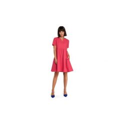 Sukienki Be B081 Sukienka mini odcinana pod biustem. Różowe sukienki damskie BE, s, bez wzorów, bez kołnierzyka, bez rękawów, mini. Za 129,00 zł.