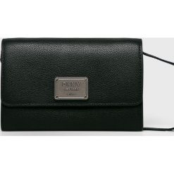 Dkny - Portfel skórzany. Czarne portfele damskie DKNY, w paski, z poliesteru. W wyprzedaży za 359,90 zł.