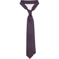 Krawat Granatowy w Kwiaty. Niebieskie krawaty męskie LANCERTO, w kwiaty, z tkaniny, eleganckie. W wyprzedaży za 39,90 zł.