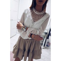 Spódnica ADELA. Brązowe spódniczki damskie Spódnica ADELA, xl, bez wzorów, krótkie, mini. W wyprzedaży za 69,00 zł.