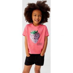 Mango Kids - T-shirt dziecięcy Frutas 110-164 cm. Białe bluzki dziewczęce Mango Kids, z aplikacjami, z bawełny, z okrągłym kołnierzem, bez rękawów, bez kaptura. W wyprzedaży za 29,90 zł.