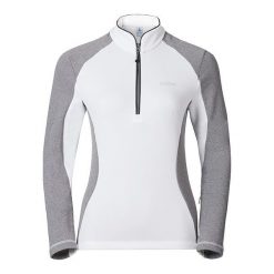 Odlo Bluza damska Midlayer 1/2 zip PACT biała r. S (527081). Białe bluzy sportowe damskie marki Odlo, s. Za 215,29 zł.