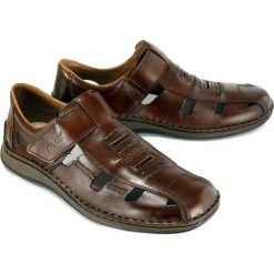RIEKER 05283-25 braun, półbuty/sandały męskie. Półbuty męskie Rieker, bez wzorów, bez zapięcia. Za 299,90 zł.