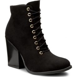 Botki OLEKSY - 2051/147 Czarny Zamsz. Czarne buty zimowe damskie Oleksy, ze skóry, na obcasie. W wyprzedaży za 289,00 zł.