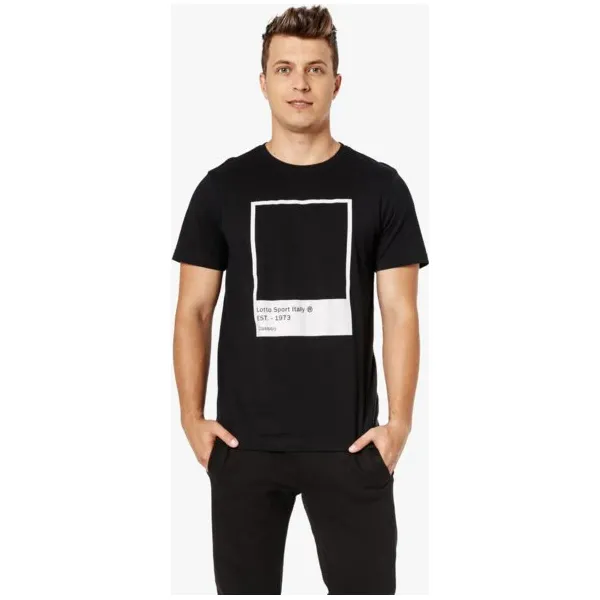 Lotto Koszulka Ss Hue , czarny, rozmiar XL. Czarne koszulki męskie Lotto, xl, bez wzorów, z materiału, bez kołnierzyka, bez rękawów. W wyprzedaży za 59,99 zł.