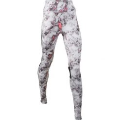 Legginsy sportowe, długie, LEVEL 3 bonprix czarno-łososiowy neonowy z nadrukiem. Czarne spodnie damskie bonprix. Za 109,99 zł.
