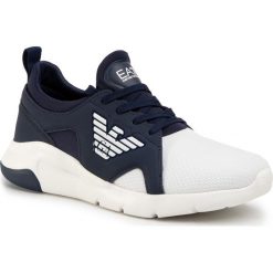 Sneakersy EA7 EMPORIO ARMANI - X8X056 XCC56 D813 Navy/White. Niebieskie trampki chłopięce EA7 Emporio Armani, bez wzorów, ze skóry ekologicznej, na sznurówki. Za 639,00 zł.