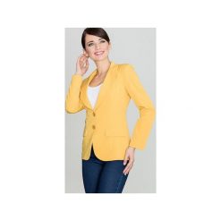 Żakiet K013 Żółty. Żółte marynarki damskie Lenitif, xl, bez wzorów. Za 129,00 zł.