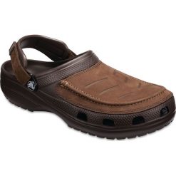 Crocs Buty męskie Yukon Vista Clog M Espresso/Espresso M9 (42-43). Brązowe klapki męskie Crocs, bez wzorów, ze skóry. Za 259,00 zł.