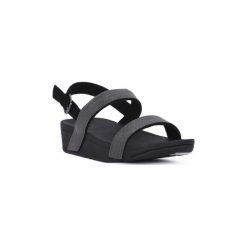 Sandały FitFlop FIT FLOP LOTTIE SHIMMERMESH SLIDE. Czarne sandały damskie FitFlop, bez wzorów, bez obcasa, bez zapięcia. Za 395,74 zł.