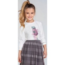 Mayoral - Longsleeve dziecięcy 128-167 cm. Różowe bluzki dziewczęce Mayoral, z nadrukiem, z elastanu, z okrągłym kołnierzem, z długim rękawem, długie, bez kaptura. Za 87,90 zł.