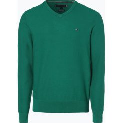 Tommy Hilfiger - Sweter męski, zielony. Zielone swetry męskie marki TOMMY HILFIGER, m, bez wzorów, z dzianiny, bez kołnierzyka, bez kaptura. Za 449,95 zł.