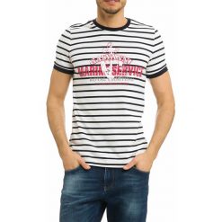 T-shirty męskie z nadrukiem: T-shirt w kolorze biało-czarnym